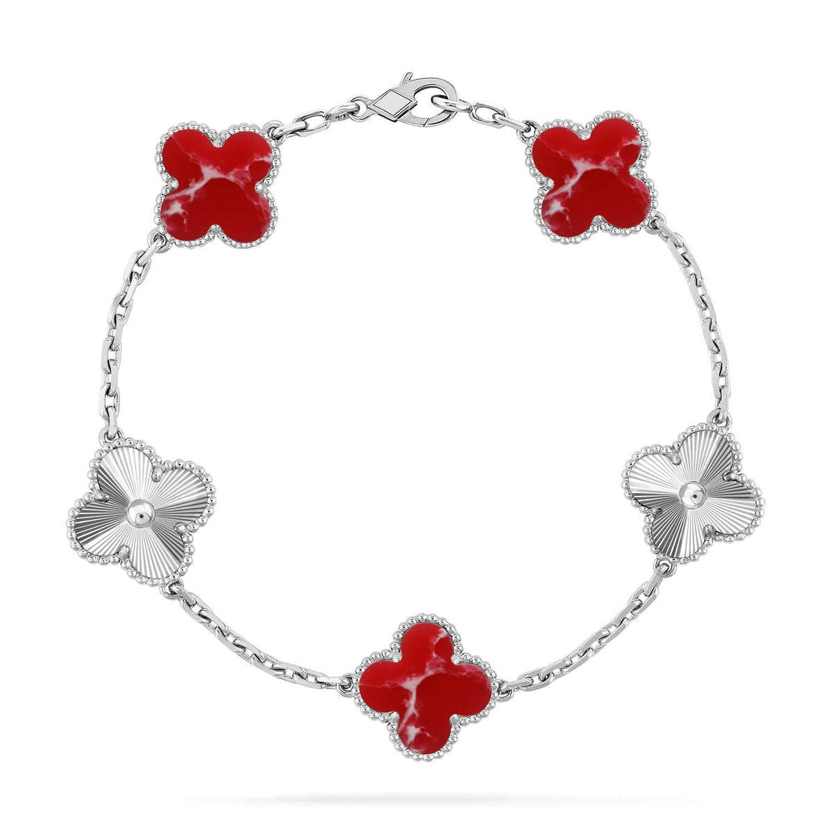 [Aura Jewels]New CLOVER 5 MOTIF RED PATTERN BRACELET COLLECTION