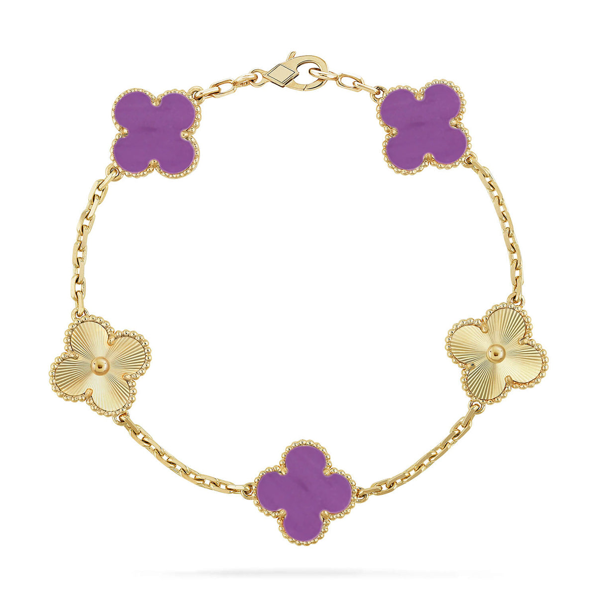 [Aura Jewels]New  CLOVER 5 MOTIF VIOLET BRACELET COLLECTION
