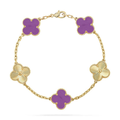[Aura Jewels]New  CLOVER 5 MOTIF VIOLET BRACELET COLLECTION