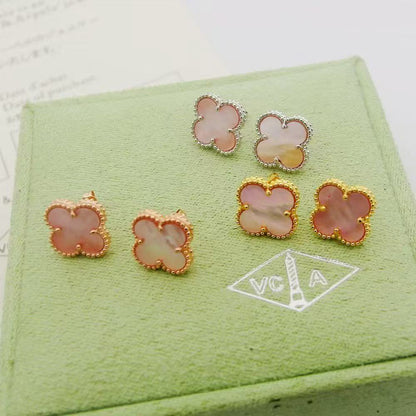 [Aura Jewels]Clover Mini Pink Earrings