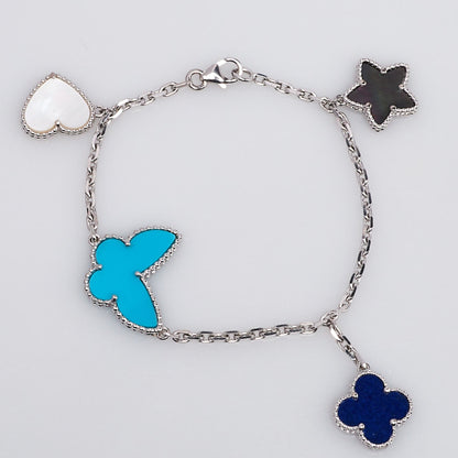 ¡®Aura Jewels¡¯LUCKY SPRING SILVER BRACELET 4 MOTIF