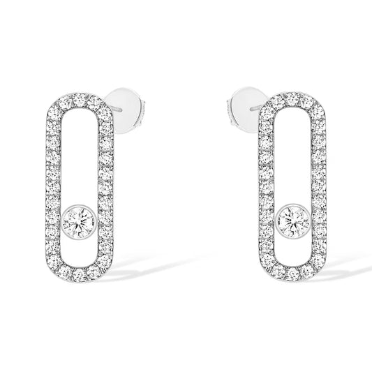 [Aura Jewels]MOVE UNO STUD DIAMOND PAVED EARRINGS