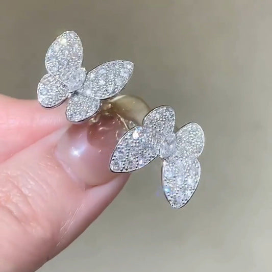 ¡®Aura Jewels¡¯TWIN SILVER BUTTERFLY DIAMOND RING
