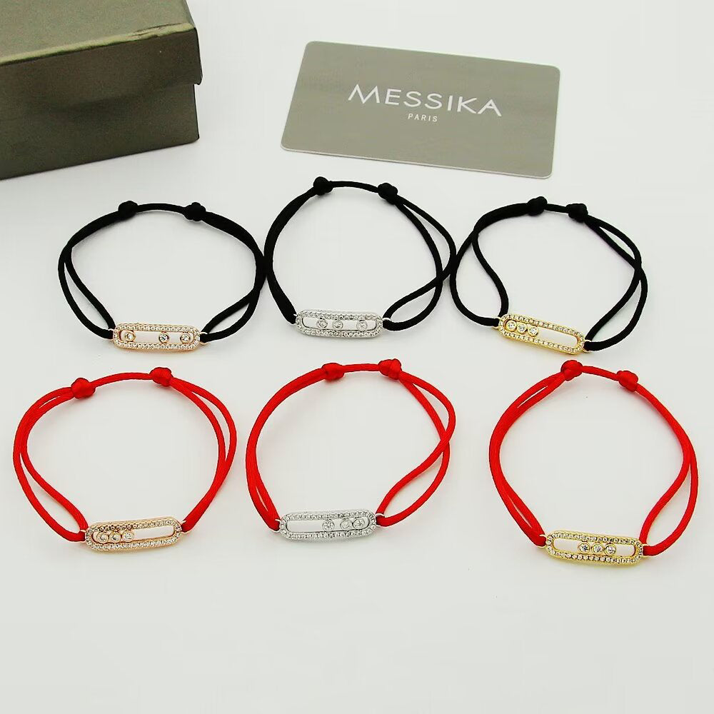 [Aura Jewels]Messika Care(s) pink cord pavé bracelet
