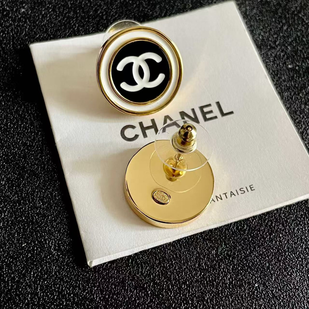 [Aura Jewels]Classic Double C Stud Earrings