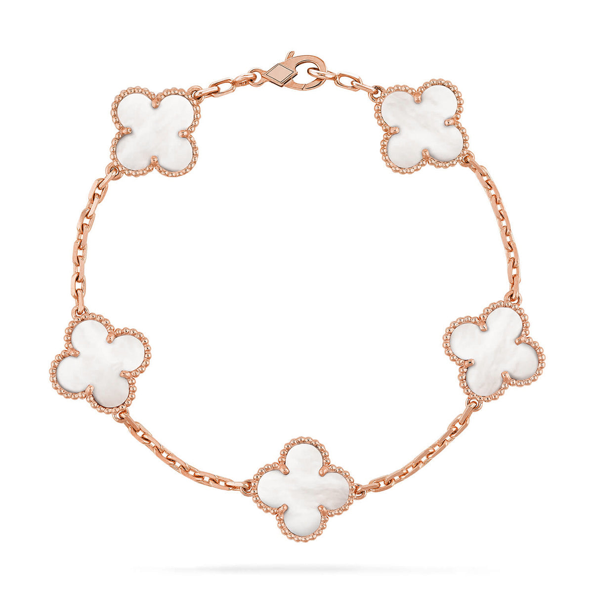 [Aura Jewels]New CLOVER WHITE PEARL MOP 5 MOTIF BRACELET COLLECTION
