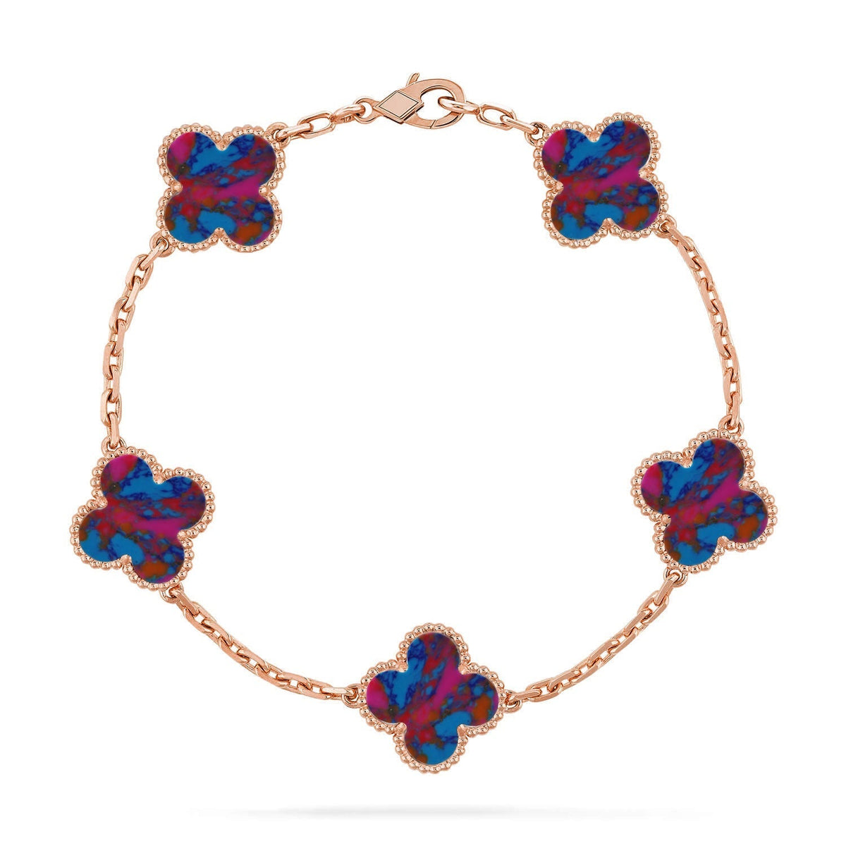 [Aura Jewels]New CLOVER 5 MOTIF COLOR GEMSTONES BRACELET COLLECTION