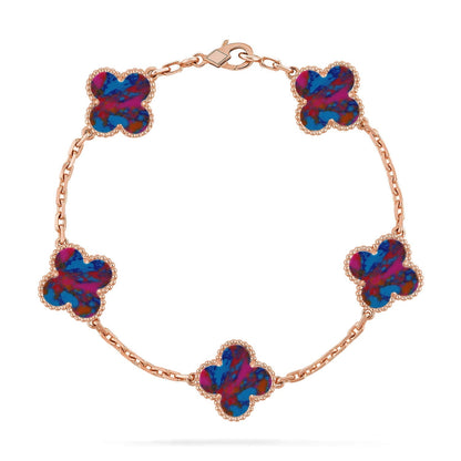[Aura Jewels]New CLOVER 5 MOTIF COLOR GEMSTONES BRACELET COLLECTION