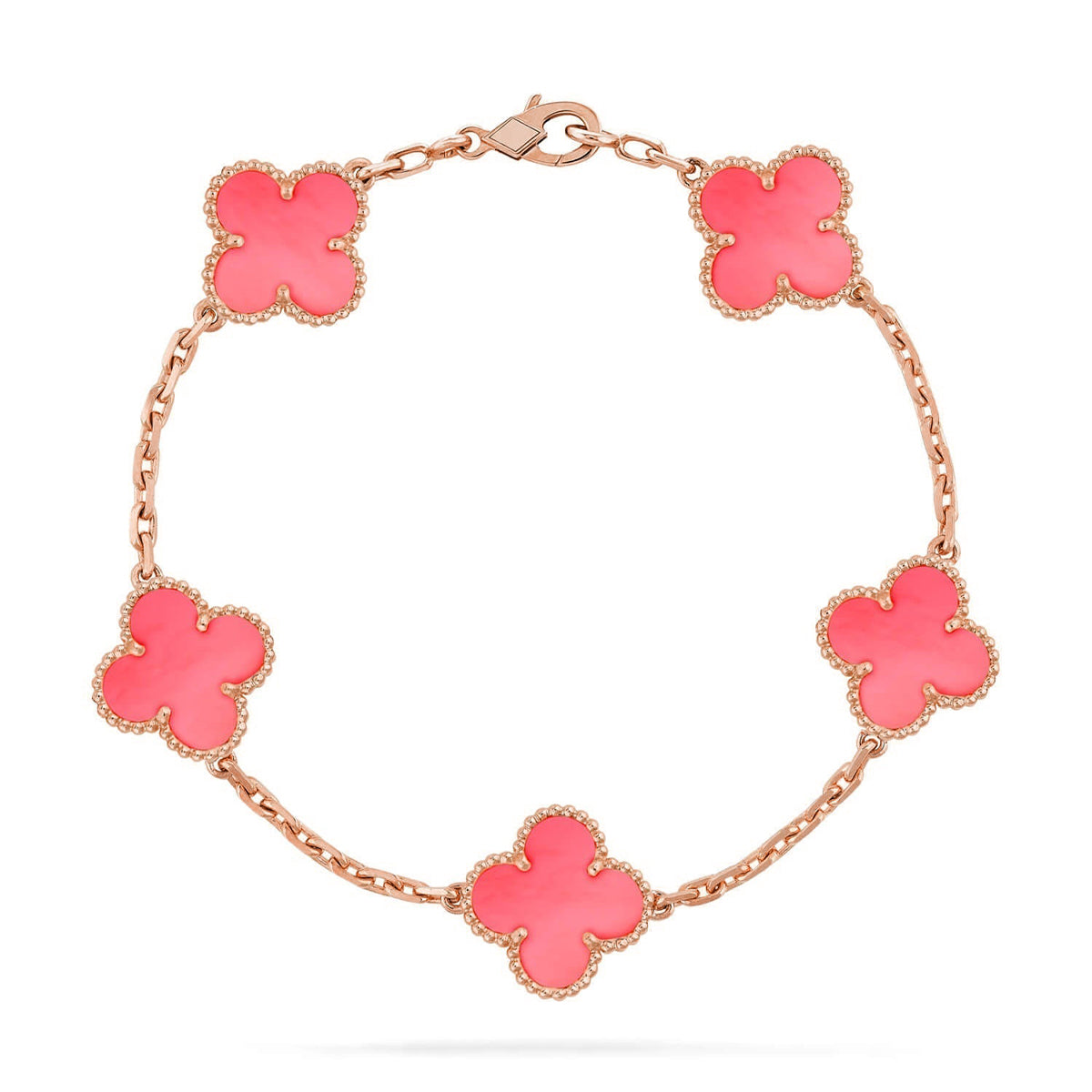 [Aura Jewels]New  CLOVER 5 MOTIFS  PINK MOP BRACELET COLLECTION