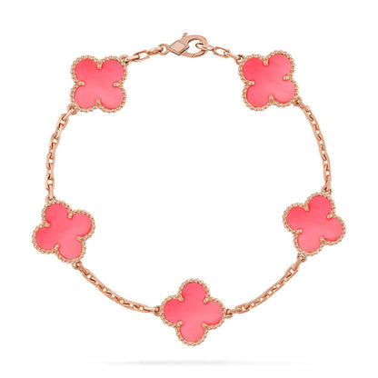 [Aura Jewels]New  CLOVER 5 MOTIFS  PINK MOP BRACELET COLLECTION