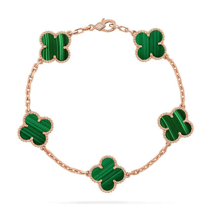 [Aura Jewels]New  CLOVER 5 MOTIF MALACHITE BRACELET COLLECTION