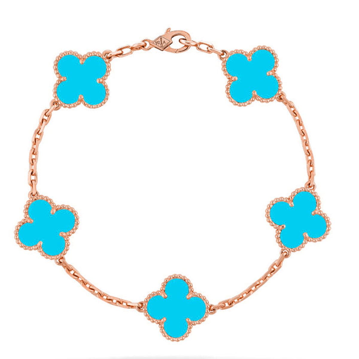 [Aura Jewels]New  CLOVER 5 MOTIF TURQUOISE BRACELET COLLECTION