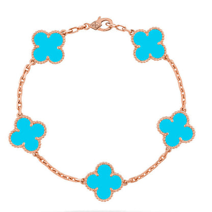 [Aura Jewels]New  CLOVER 5 MOTIF TURQUOISE BRACELET COLLECTION