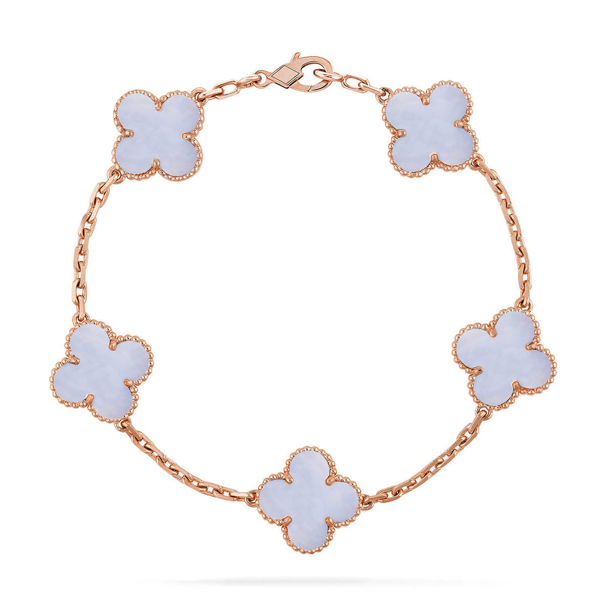 [Aura Jewels]New  CLOVER 5 MOTIF PURPLE CHALCEDONY BRACELET COLLECTION