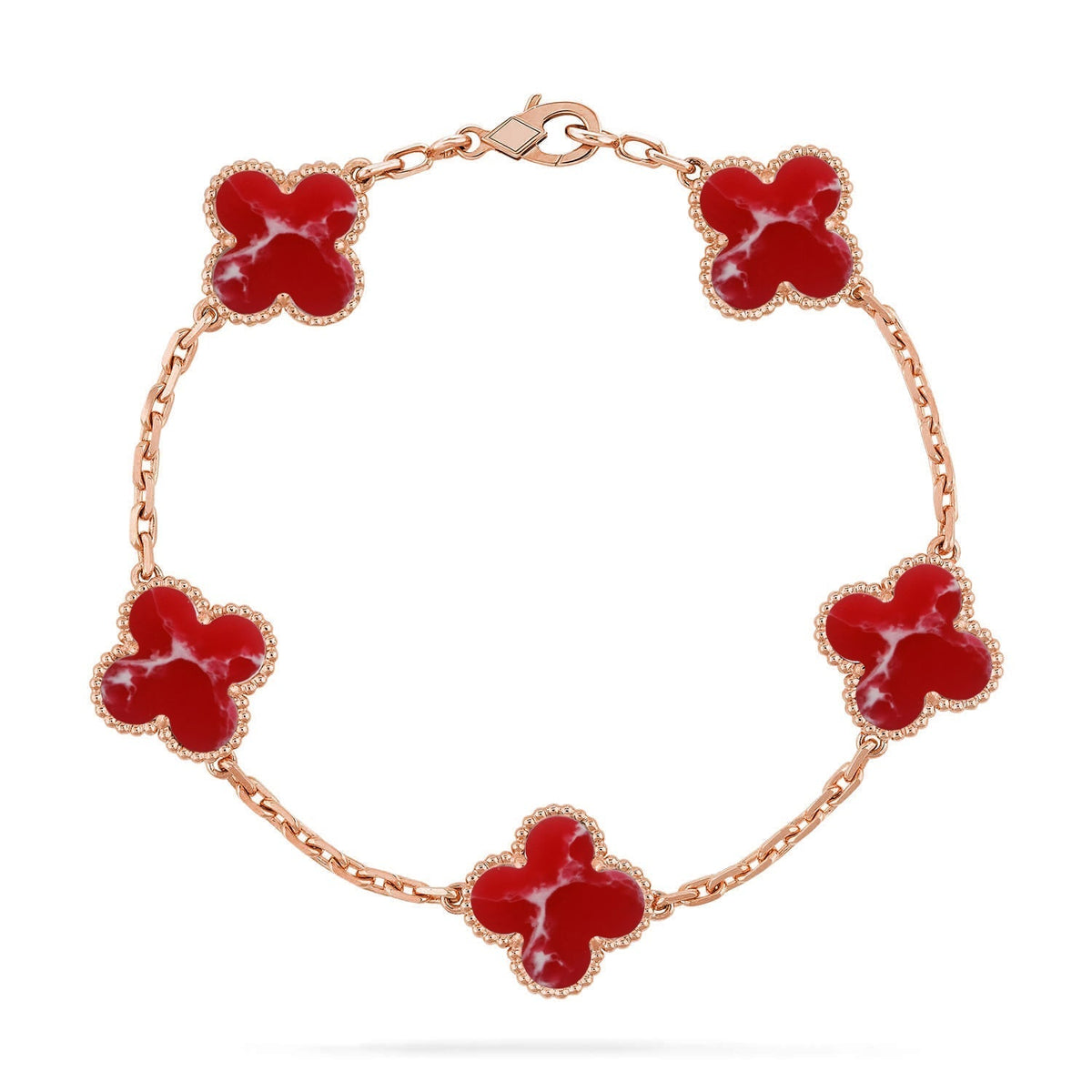 [Aura Jewels]New CLOVER 5 MOTIF RED PATTERN BRACELET COLLECTION