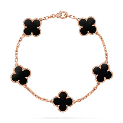 [Aura Jewels]New CLOVER 5 MOTIF ONYXS BRACELET COLLECTION