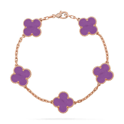 [Aura Jewels]New  CLOVER 5 MOTIF VIOLET BRACELET COLLECTION