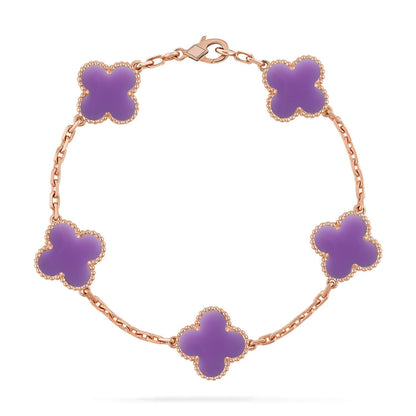 [Aura Jewels]New CLOVER 5 MOTIF LIGHT PURPLE BRACELET COLLECTION