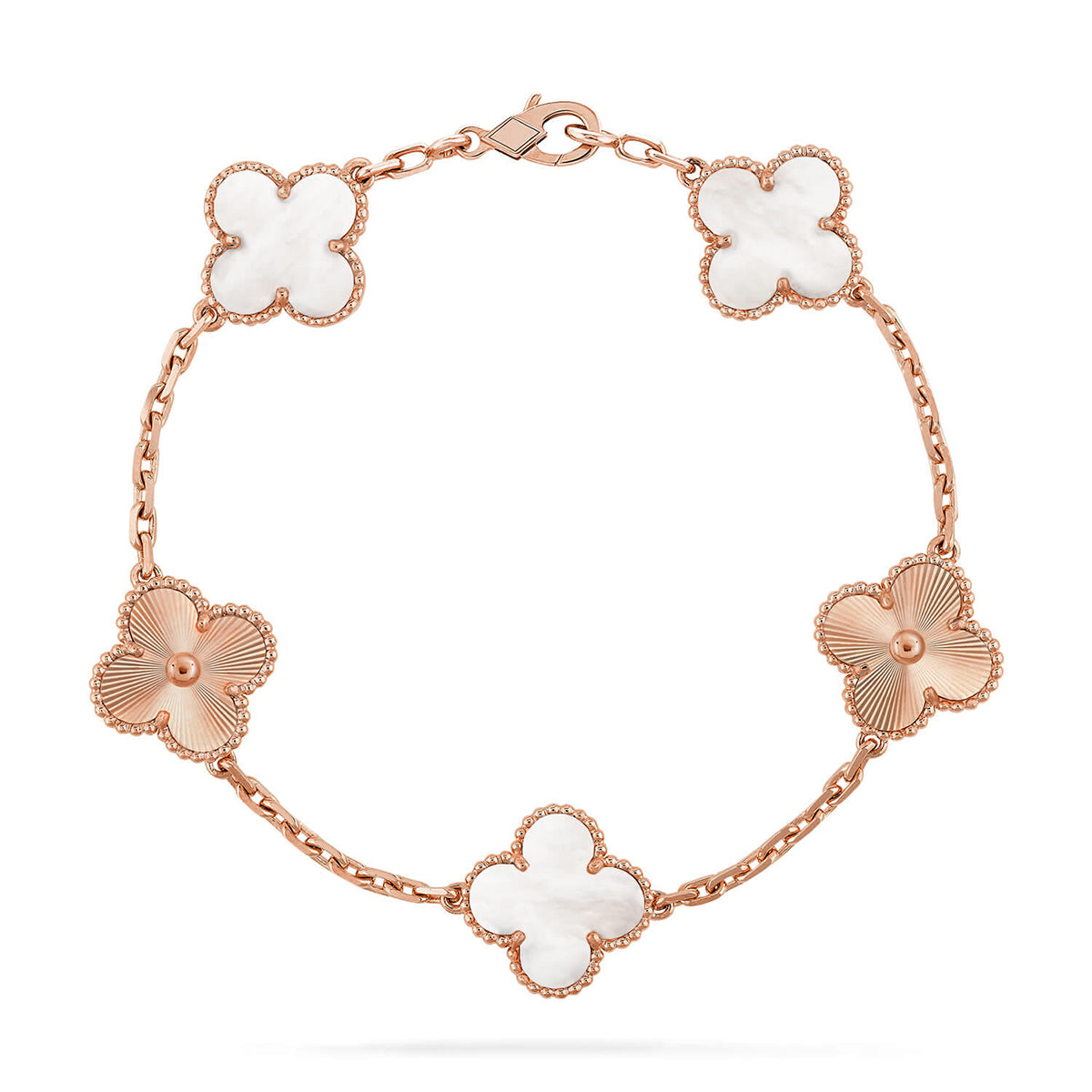 [Aura Jewels]New CLOVER WHITE PEARL MOP 5 MOTIF BRACELET COLLECTION