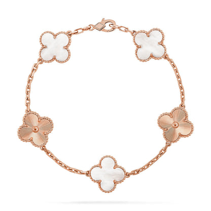 [Aura Jewels]New CLOVER WHITE PEARL MOP 5 MOTIF BRACELET COLLECTION