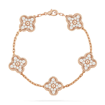 [Aura Jewels] New  CLOVER 5 MOTIF FULL DIAMOND BRACELET COLLECTION