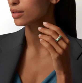 [Aura Jewels]CLASH ELEGANT ROSE GOLD RING FEATURING NATURAL AGATE