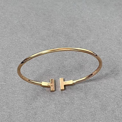 [Aura Jewels] T House Double T Open Bangle