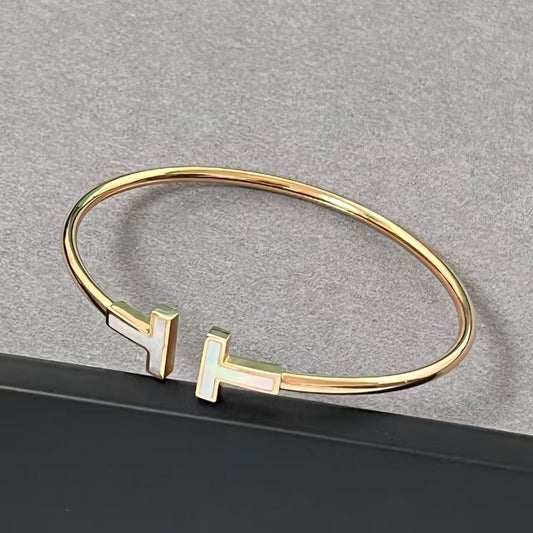 [Aura Jewels] T House Double T Open Bangle