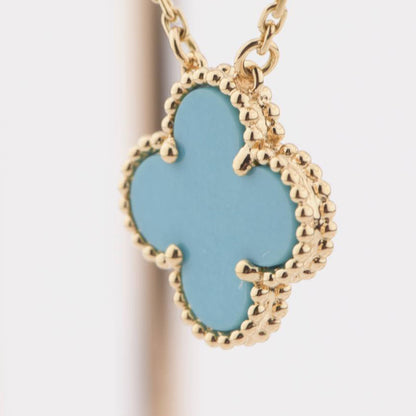 ¡®Aura Jewels¡¯CLOVER 15MM VINTAGE TURQUOISE NECKLACE