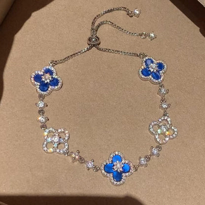 ¡®Aura Jewels¡¯CLOVER 5 MOTIF PINK BLUE RED WHITE BRACELET
