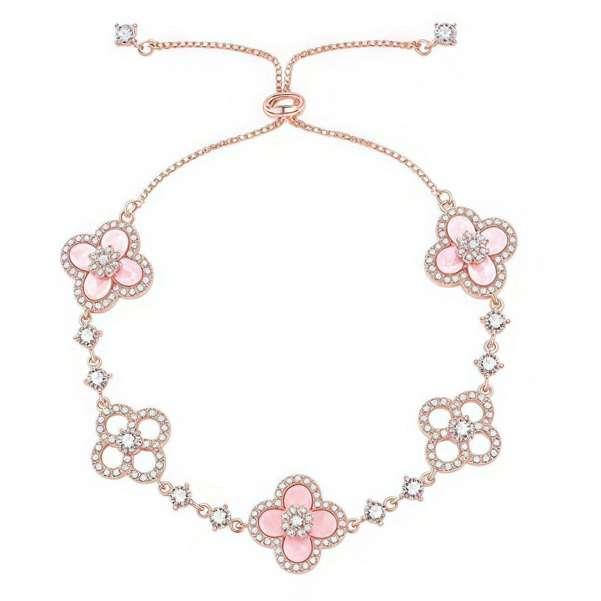 ¡®Aura Jewels¡¯CLOVER 5 MOTIF PINK BLUE RED WHITE BRACELET