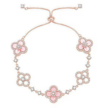 ¡®Aura Jewels¡¯CLOVER 5 MOTIF PINK BLUE RED WHITE BRACELET