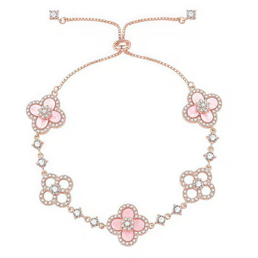 ¡®Aura Jewels¡¯CLOVER 5 MOTIF PINK BLUE RED WHITE BRACELET