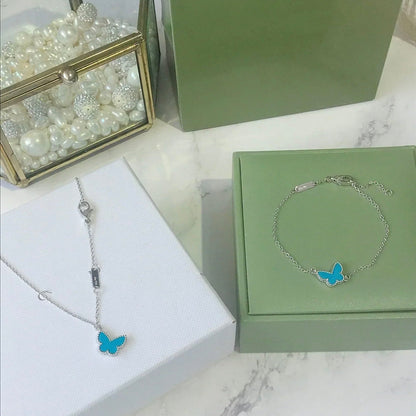 ¡®Aura Jewels¡¯BUTTERFLY TURQUOISE BUTTERFLY BRACELET SILVER
