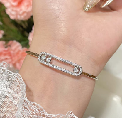 [Aura Jewels]Move Pavé Diamond Bangle Bracelet M