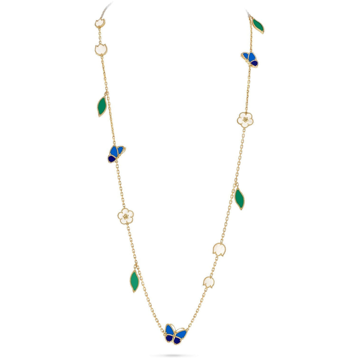 [Aura Jewels]LUCKY SPRING BUTTERFLY 15 FLOWER NECKLACE