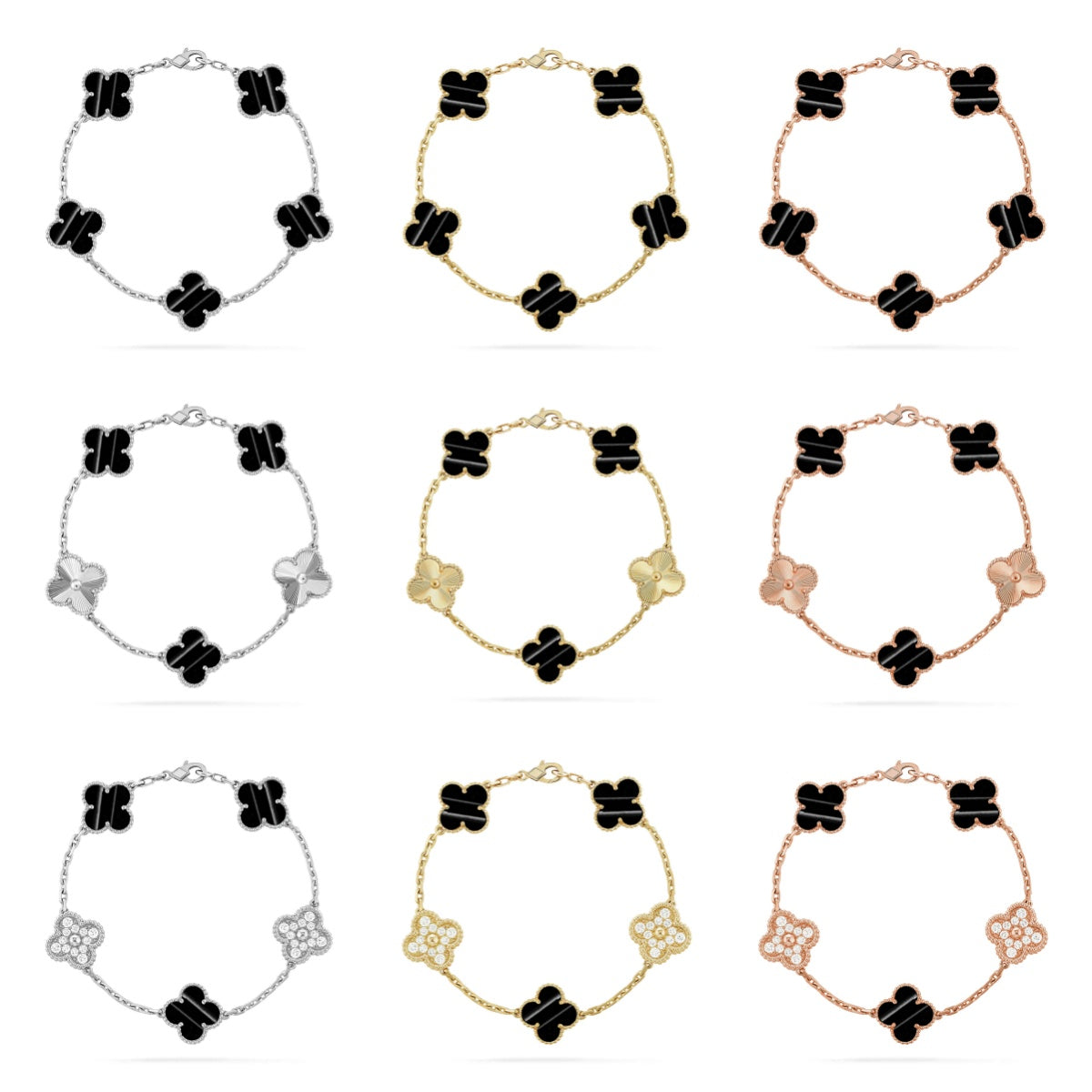 [Aura Jewels]New  CLOVER 5 MOTIF PULSAR STONE BRACELET COLLECTION