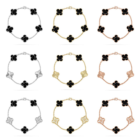 [Aura Jewels]New  CLOVER 5 MOTIF PULSAR STONE BRACELET COLLECTION