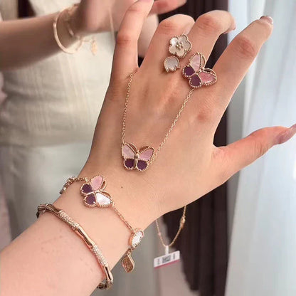 [Aura Jewels]26 NEW CLOVER LUCKY LIGHT PURPLE SET