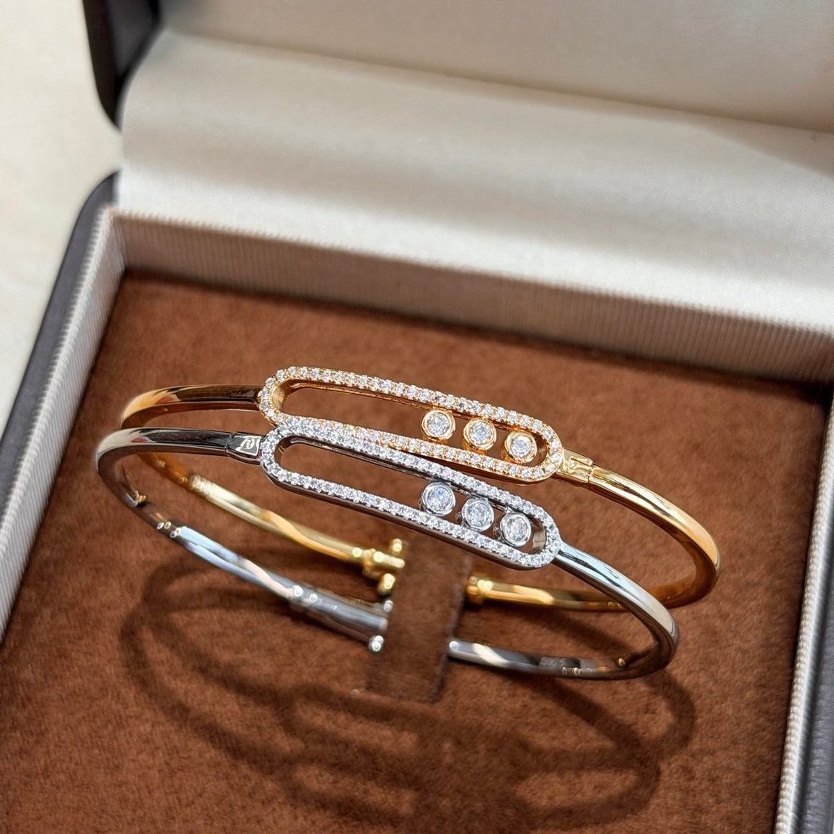 [Aura Jewels]Move Pavé Diamond Bangle Bracelet M