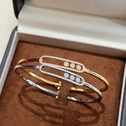 [Aura Jewels]Move Pavé Diamond Bangle Bracelet M