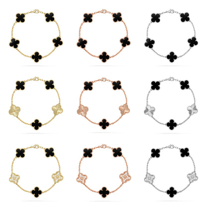 [Aura Jewels]New CLOVER 5 MOTIF ONYXS BRACELET COLLECTION