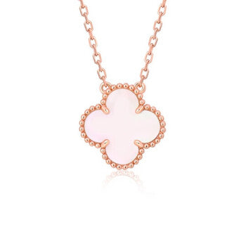 ¡®Aura Jewels¡¯CLOVER 15MM PINK MOTHER-OF-PEARL SINGLE FLOWER NECKLACE