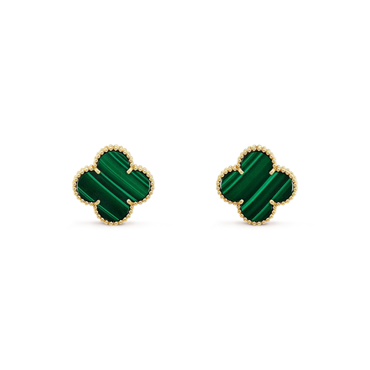 ¡®Aura Jewels¡¯CLOVER MINI 9.5MM MALACHITE  EARRINGS