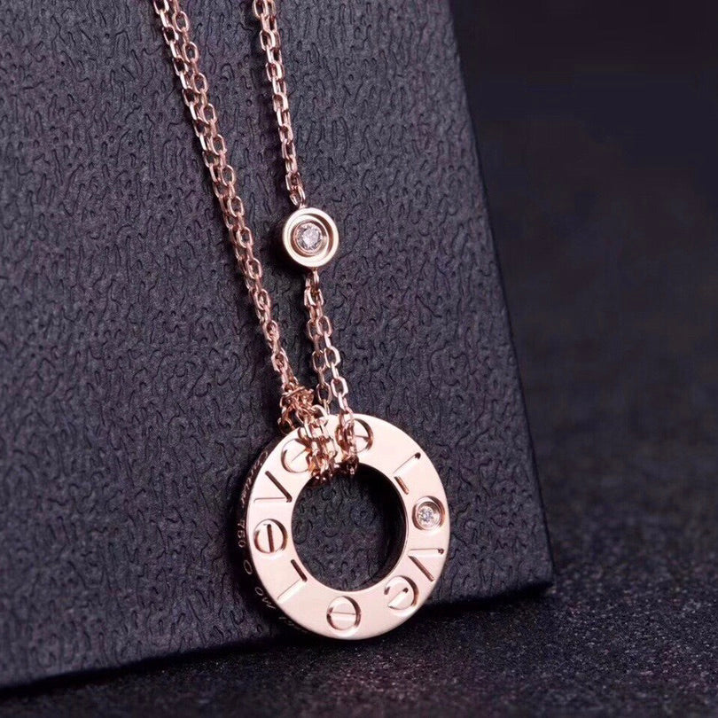¡®Aura Jewels¡¯LOVE NECKLACE 16MM 2 DIAMONDS
