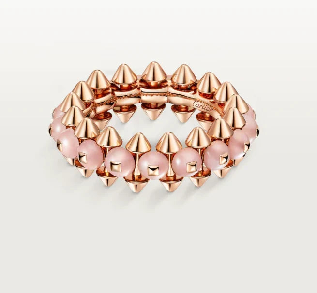 [Aura Jewels]CLASH ELEGANT ROSE GOLD RING FEATURING NATURAL AGATE