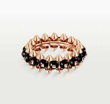 [Aura Jewels]CLASH ELEGANT ROSE GOLD RING FEATURING NATURAL AGATE