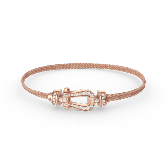 ¡®Aura Jewels¡¯FORCE SMALL HORSESHOE  DIAMOND CHAIN ROPE BRACELET