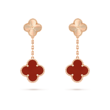¡®Aura Jewels¡¯CLOVER 2 MOTIF  LASER CARNELIAN EARRINGS