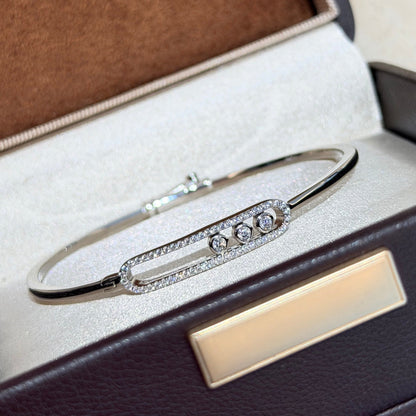 [Aura Jewels]Move Pavé Diamond Bangle Bracelet M